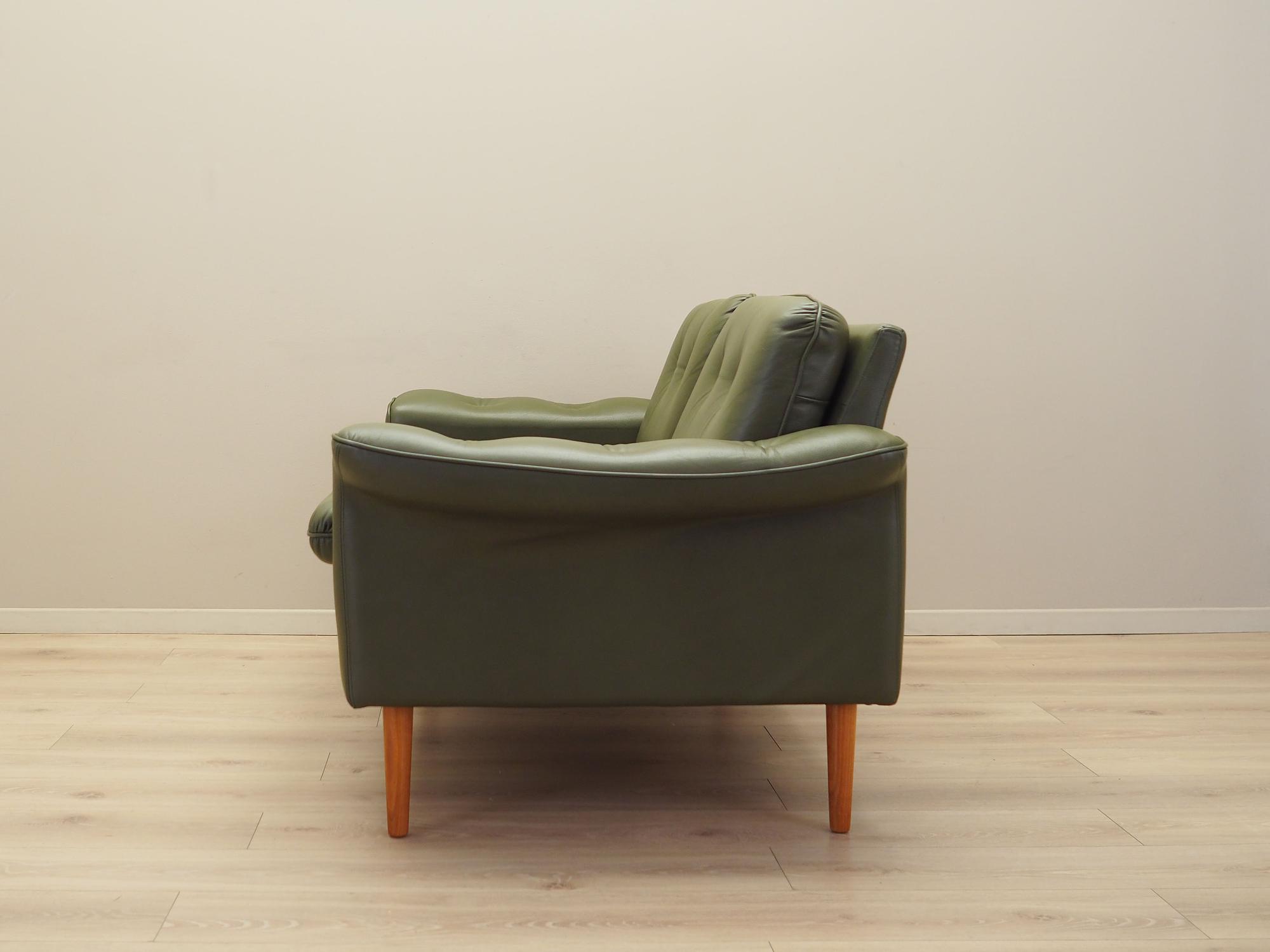 Sofa Leder Grün 1970er Jahre 3