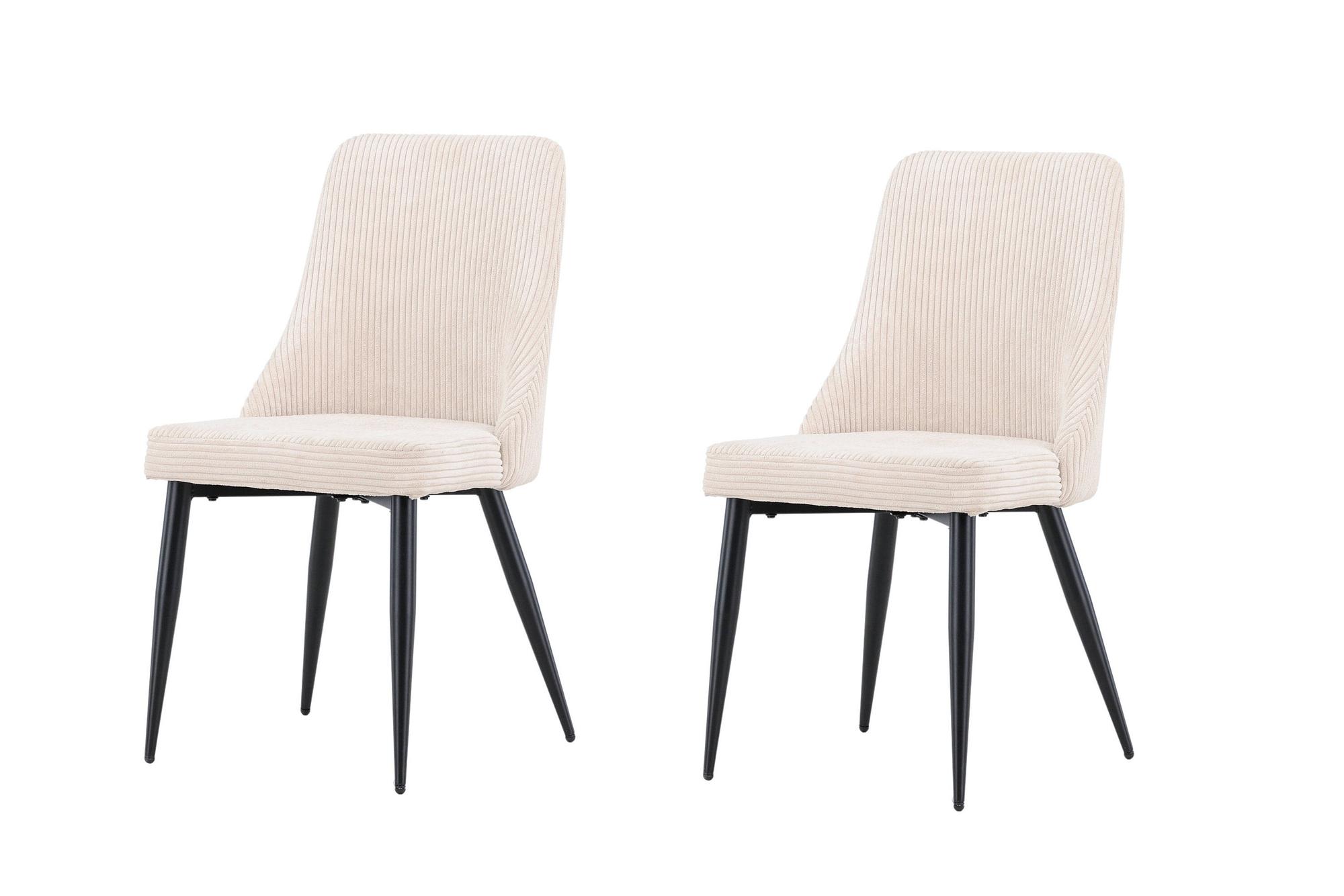 2x Leone Esszimmerstuhl-Set FSC Schwarz Beige 1