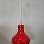 Vintage Hängelampe Glas Rot 3