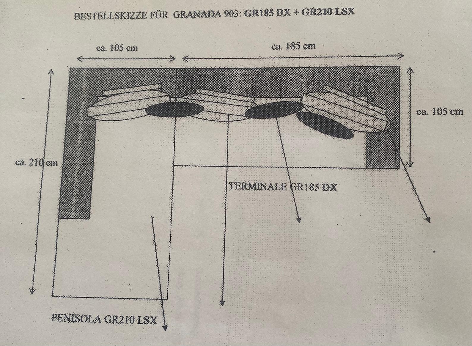 Granada Ecksofa Baumwolle Grau 6