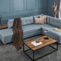 Schlafsofa Rechts Polyester Holz Hellblau 0