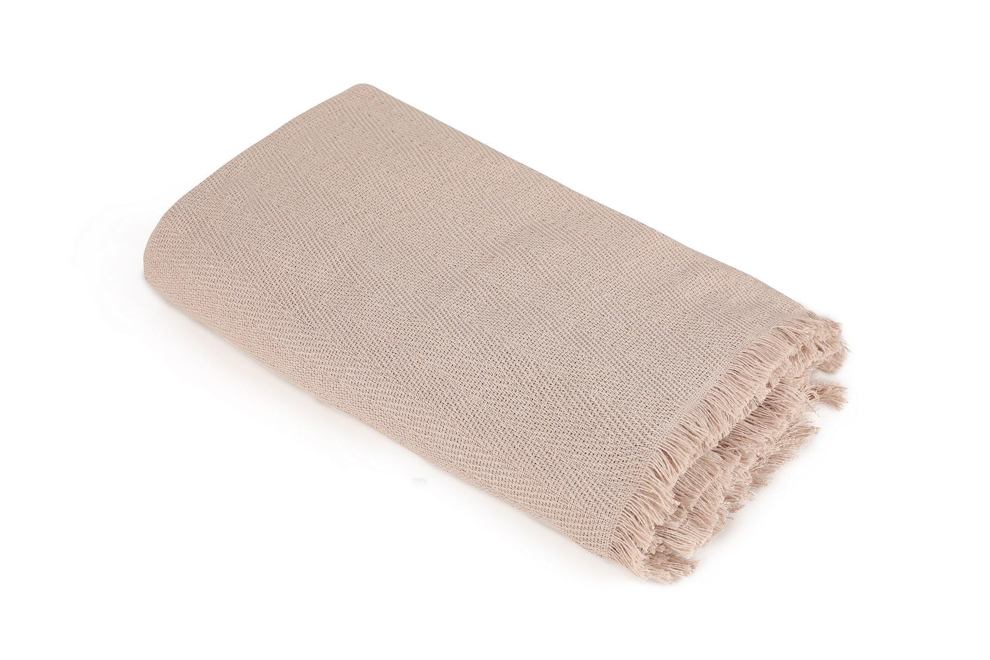 Plaid in cotone riciclato beige 3