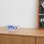 Blumenplatte Murano-Glas Blau Transparent 1960er Jahre 1