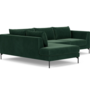 Noa Ecksofa Récamiere Velour Lux Dark Green 1