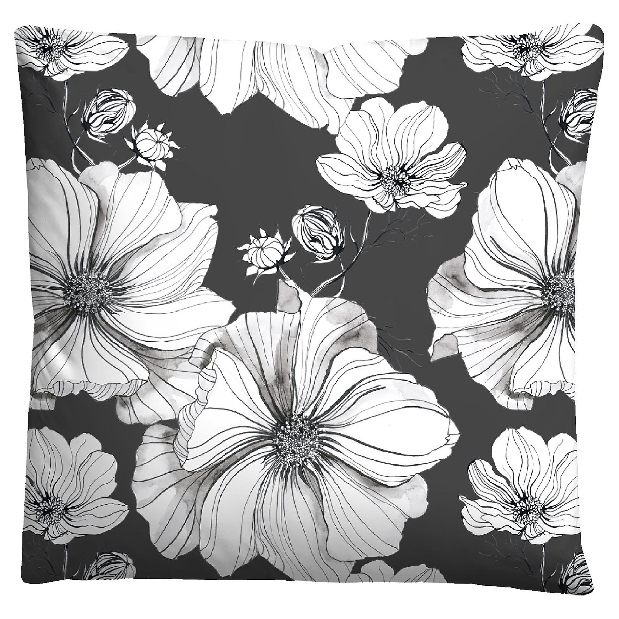 Blüten Bettwäsche Baumwolle Schwarz 135x200cm Kissen 80x80cm 4