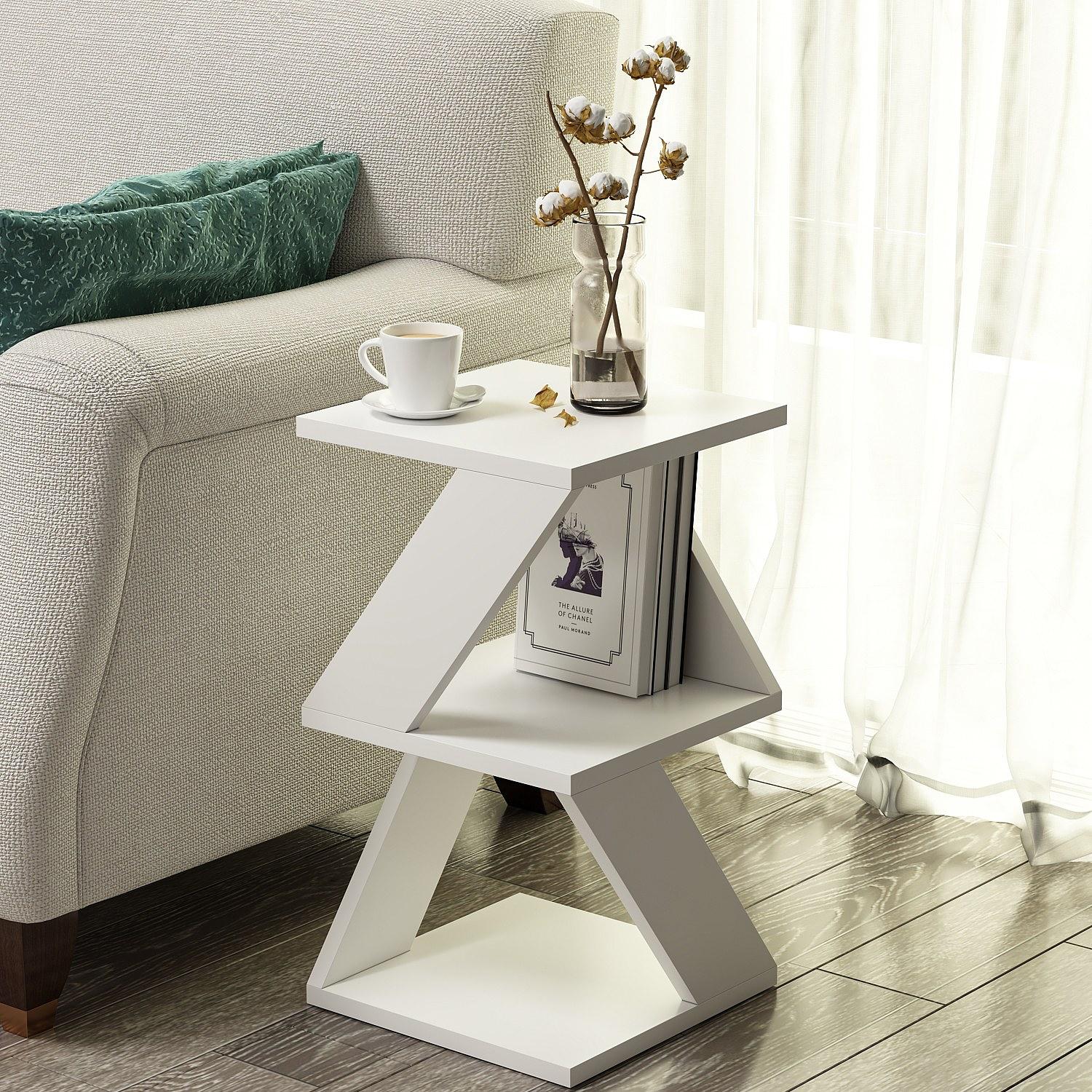 Albeni Side Table Wood Veneer White 4
