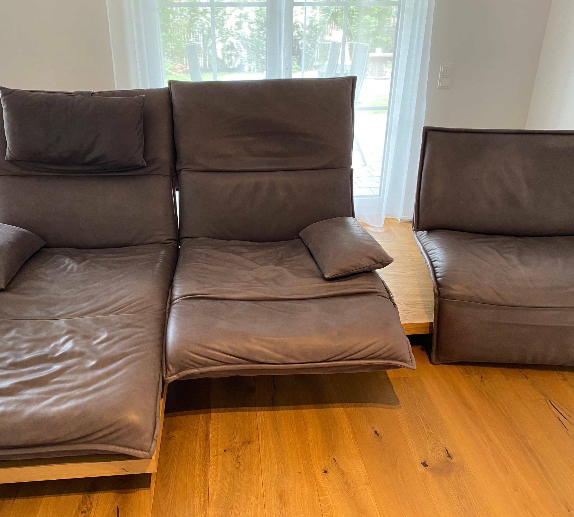 Edit Free Motion Sofa 3-Sitzer Leder Holz Braun 2