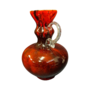 Vintage Vase Glas Rot Schwarz  0