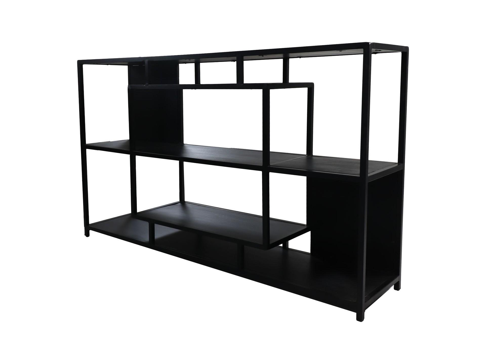 Regal Mangoholz Metall Schwarz 2