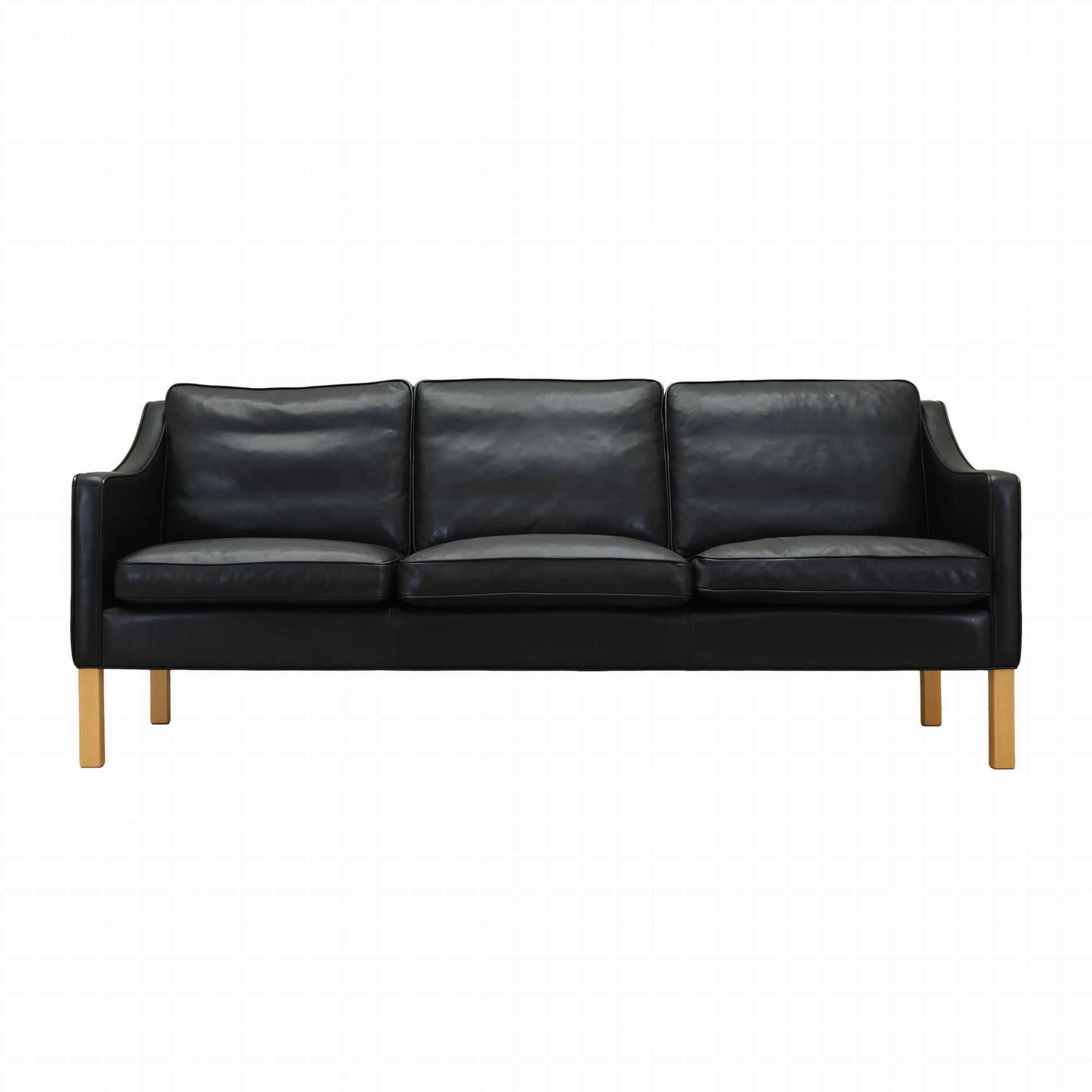Sofa Leather Black 1970s 0