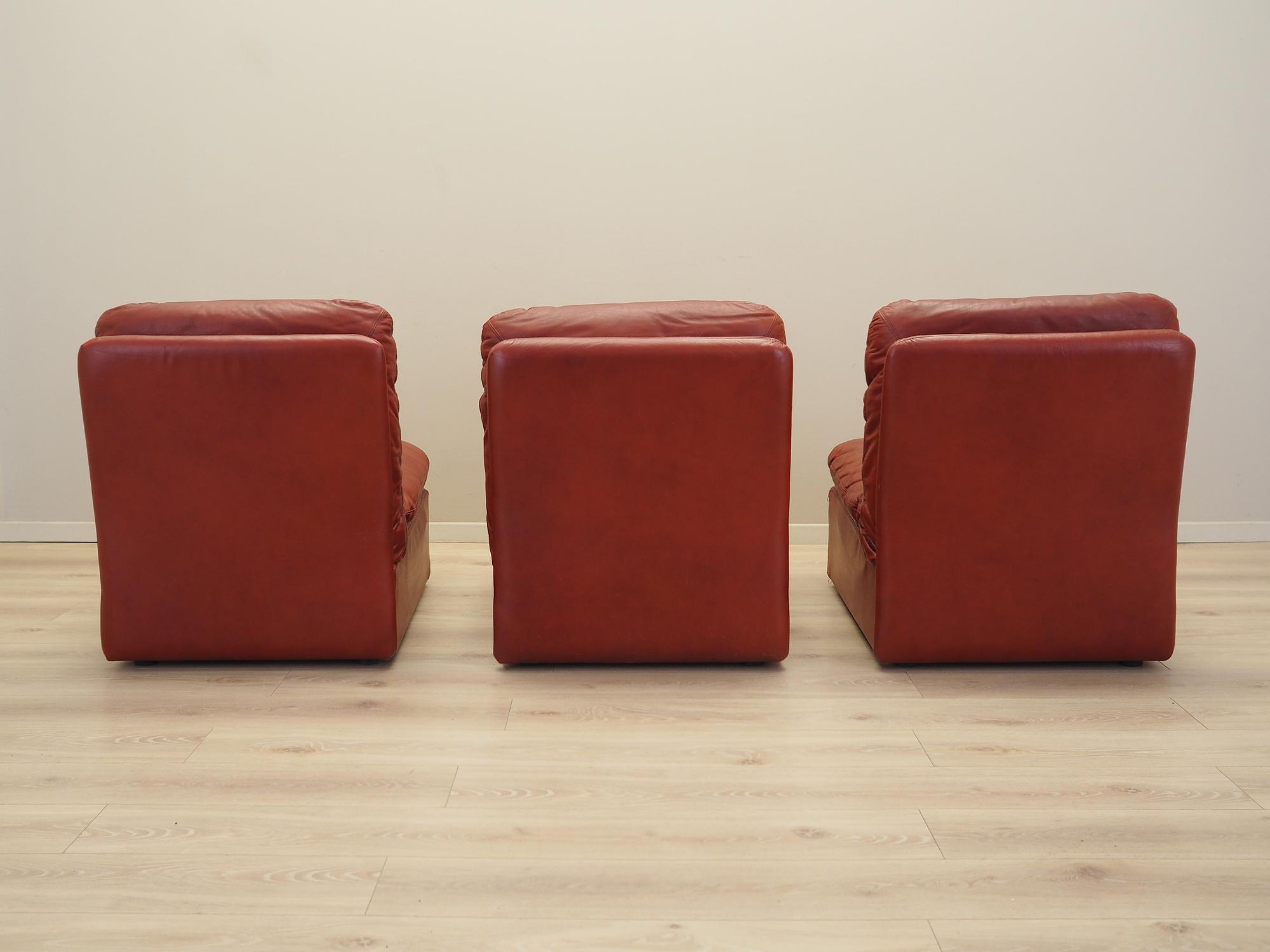 Modulares Sofa Leder Braun 1960er Jahre 11