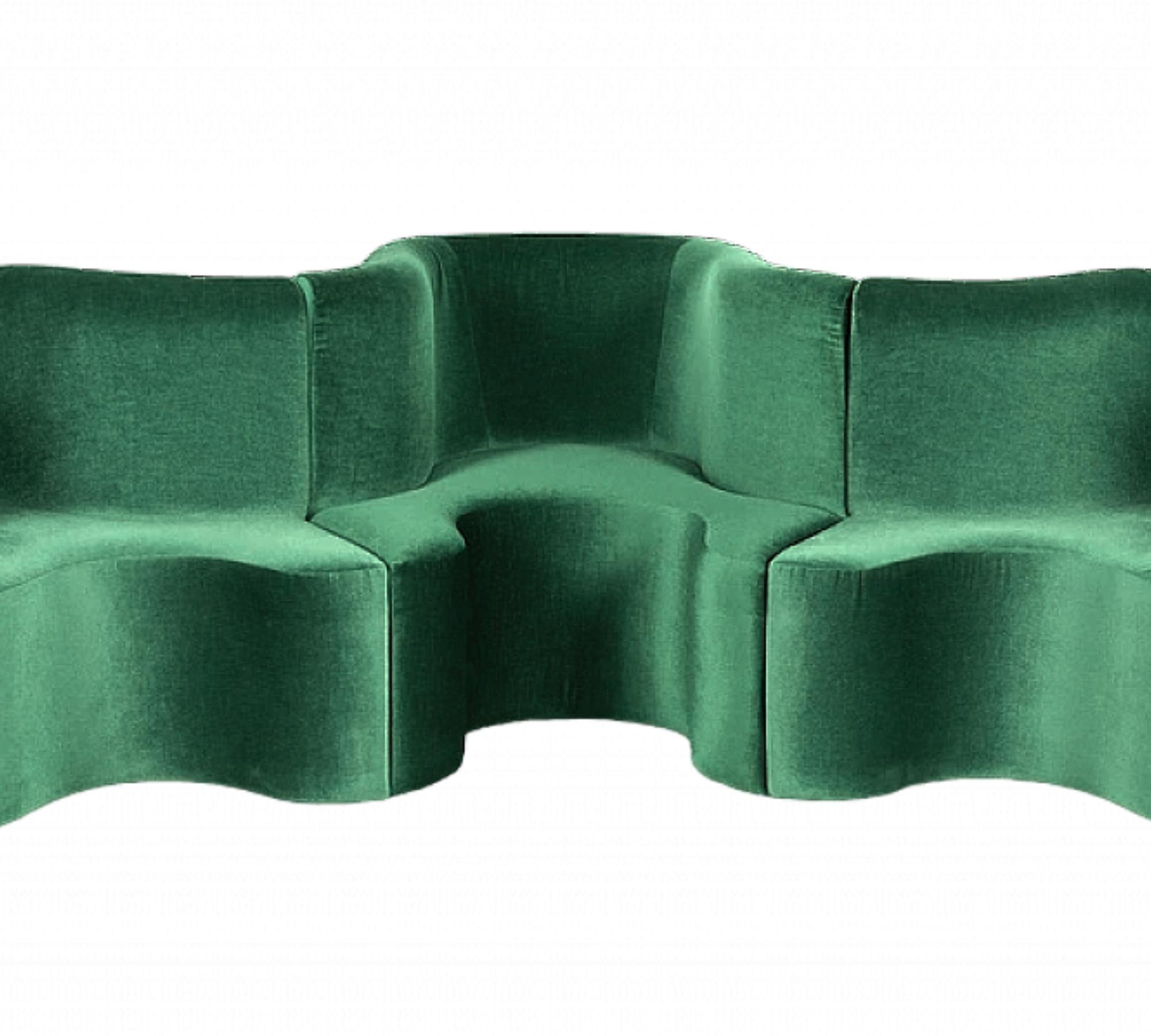 Verner Panton Cloverleaf Sofamodul Dunkelgrün 0