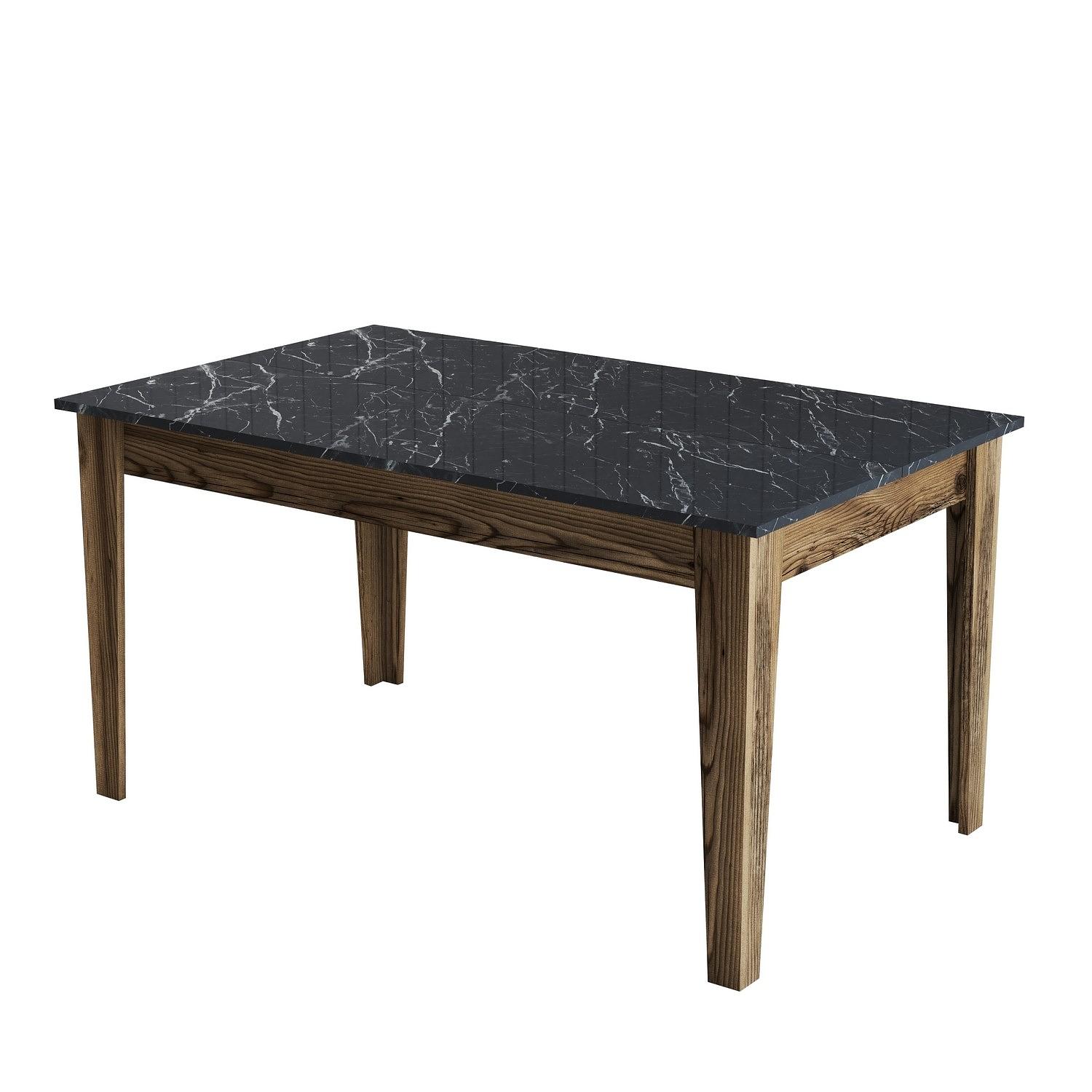 Milan Dining Table Walnut Brown Black 145cm x 75cm 4