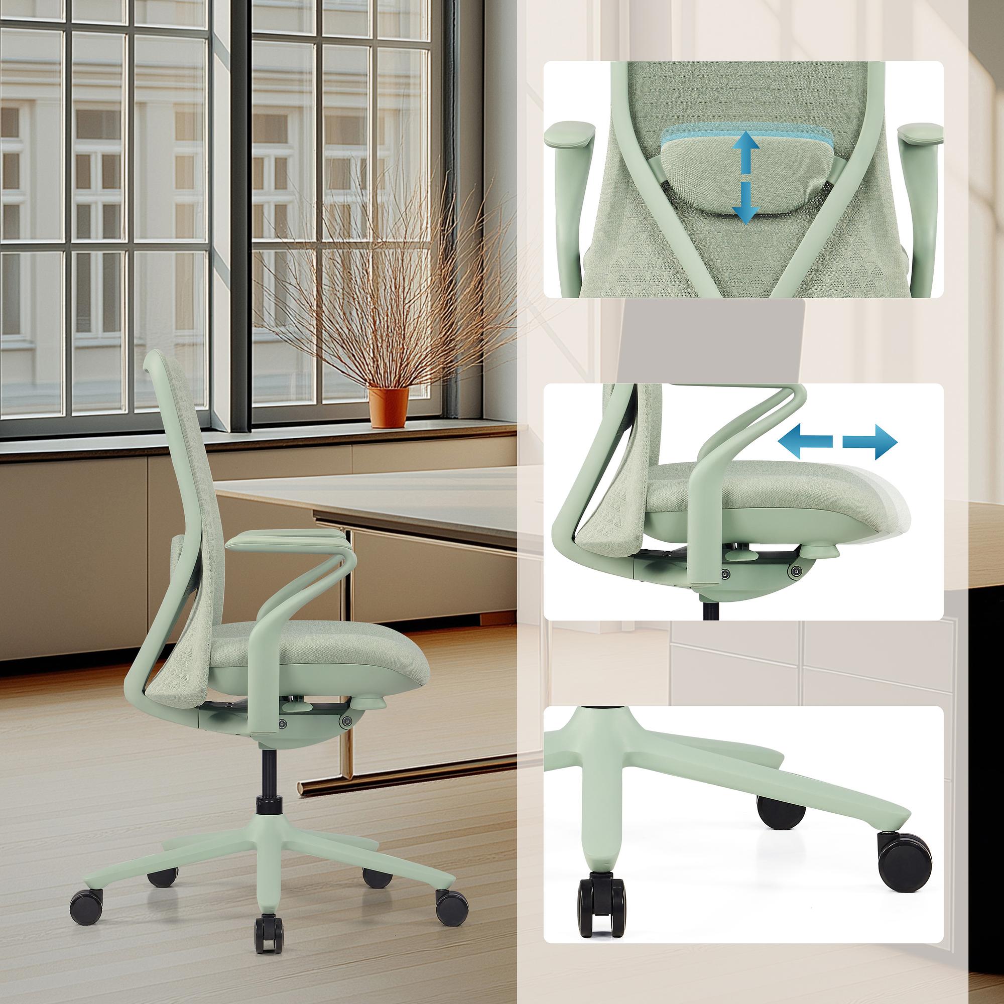 VERVIO Bürostuhl Netzstoff Salbeigrün 5