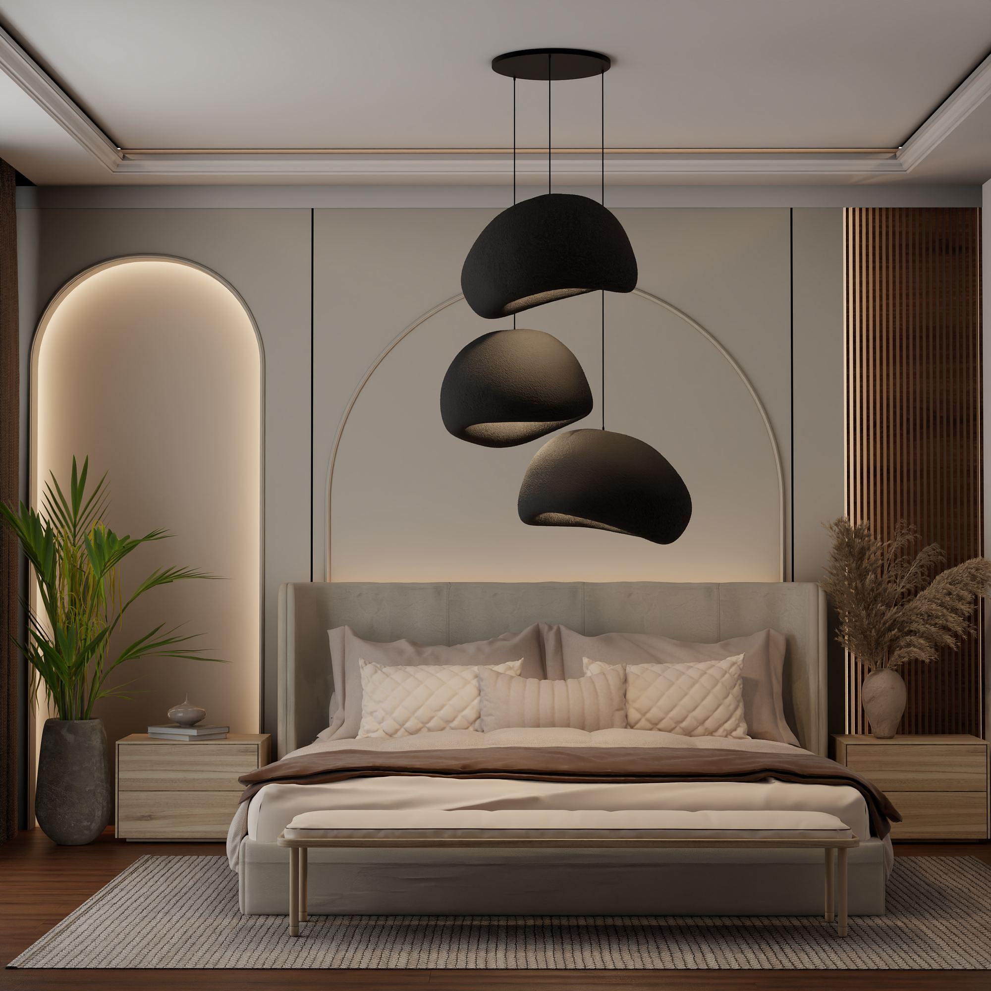 3-Flammig Wabi Sabi Nami Pendelleuchte Schwarz 4
