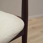 Vintage armchair Teak wood Textile Cream 1960s 10