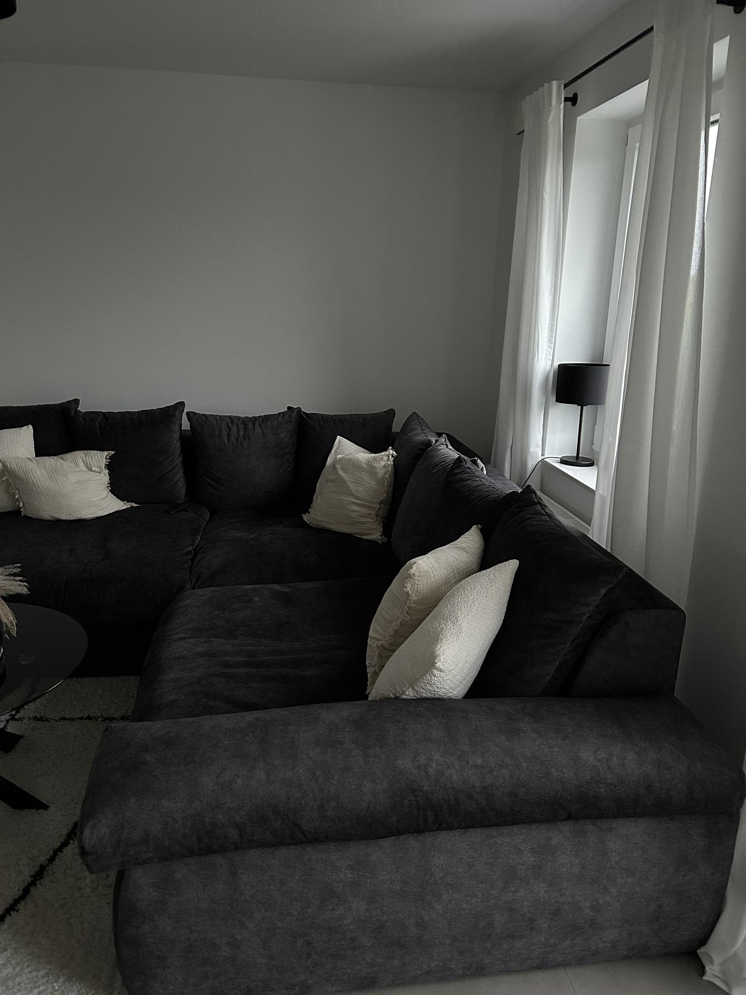 Ecksofa Samt Grau 1