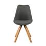 Upholstered chair ALEDAS Webstoff Cors: Dark grey brown set of 2 1