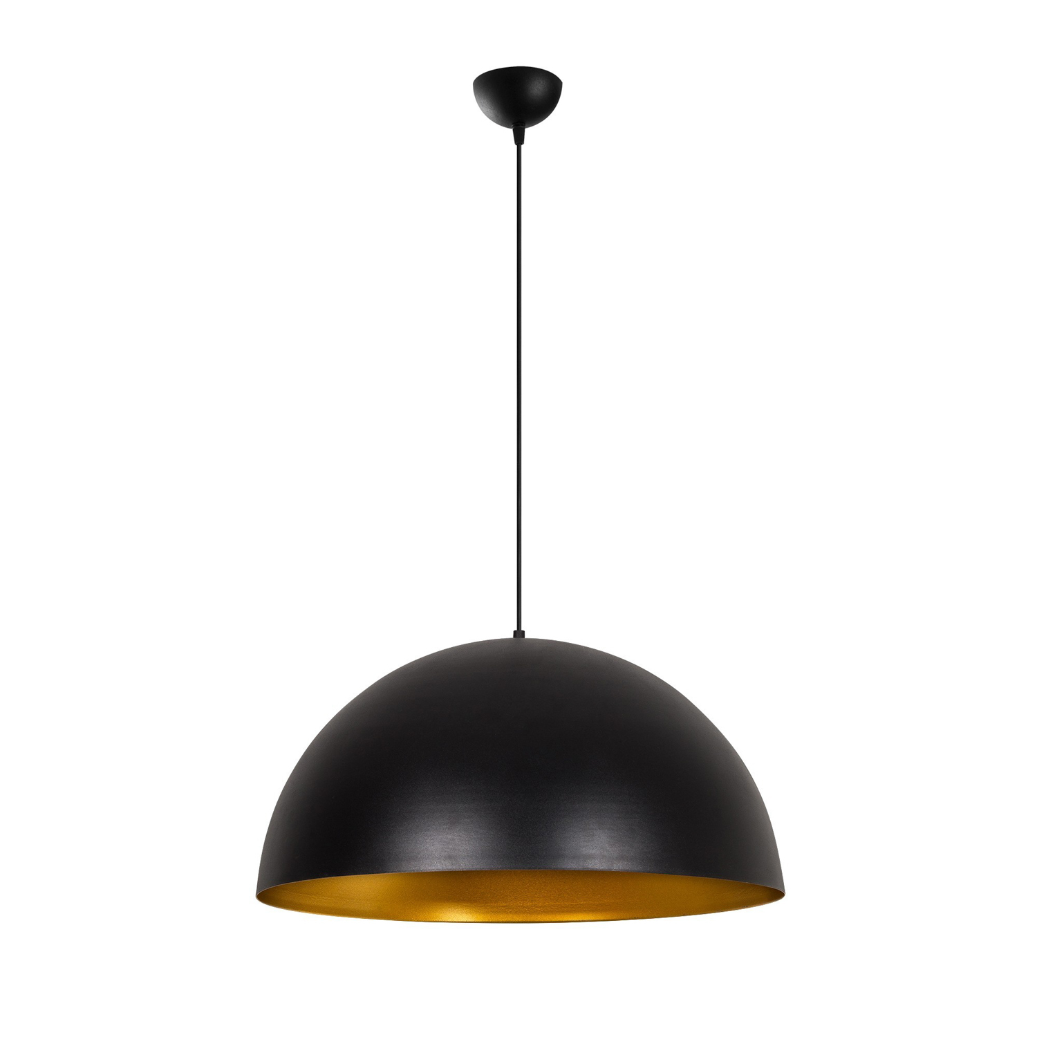 Lampada a sospensione Grande Metallo Nero Oro Ø 60cm 1