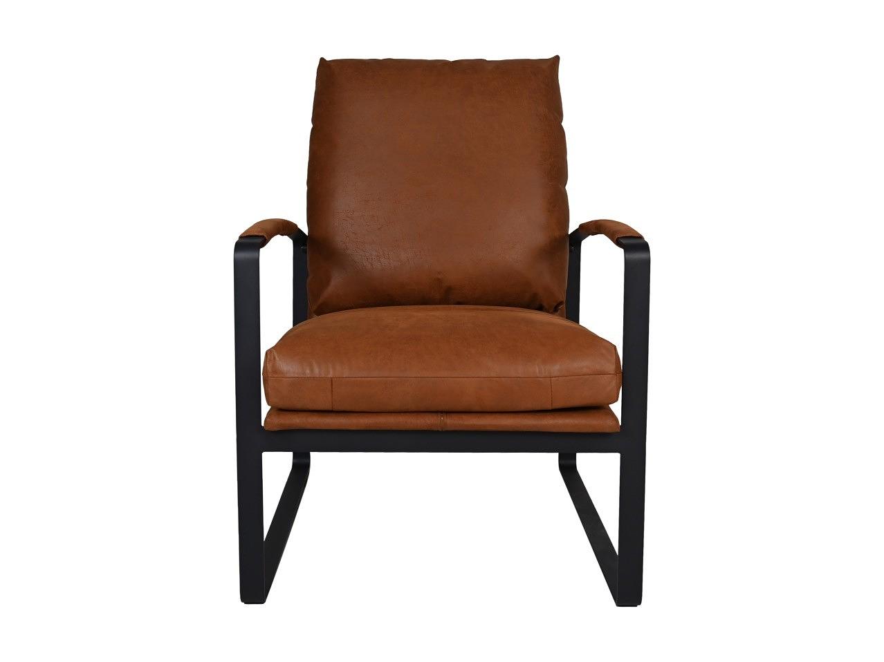 Miami Sessel Leder Metall Braun 0