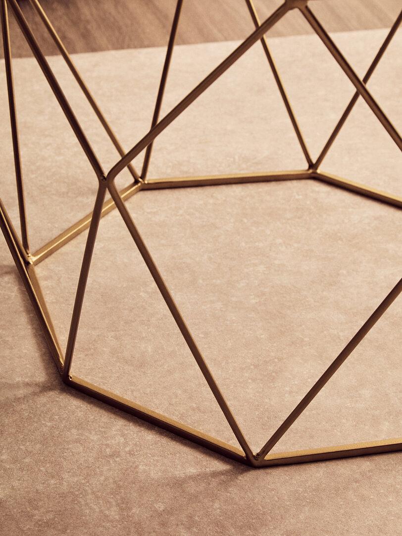 Shalimar Octagon Coffee Table Iron Marble White 6