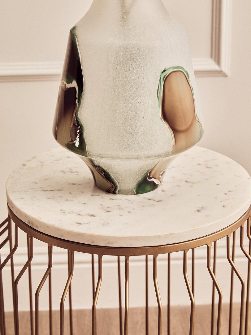 Shalimar Side Table Marble Gold White 5