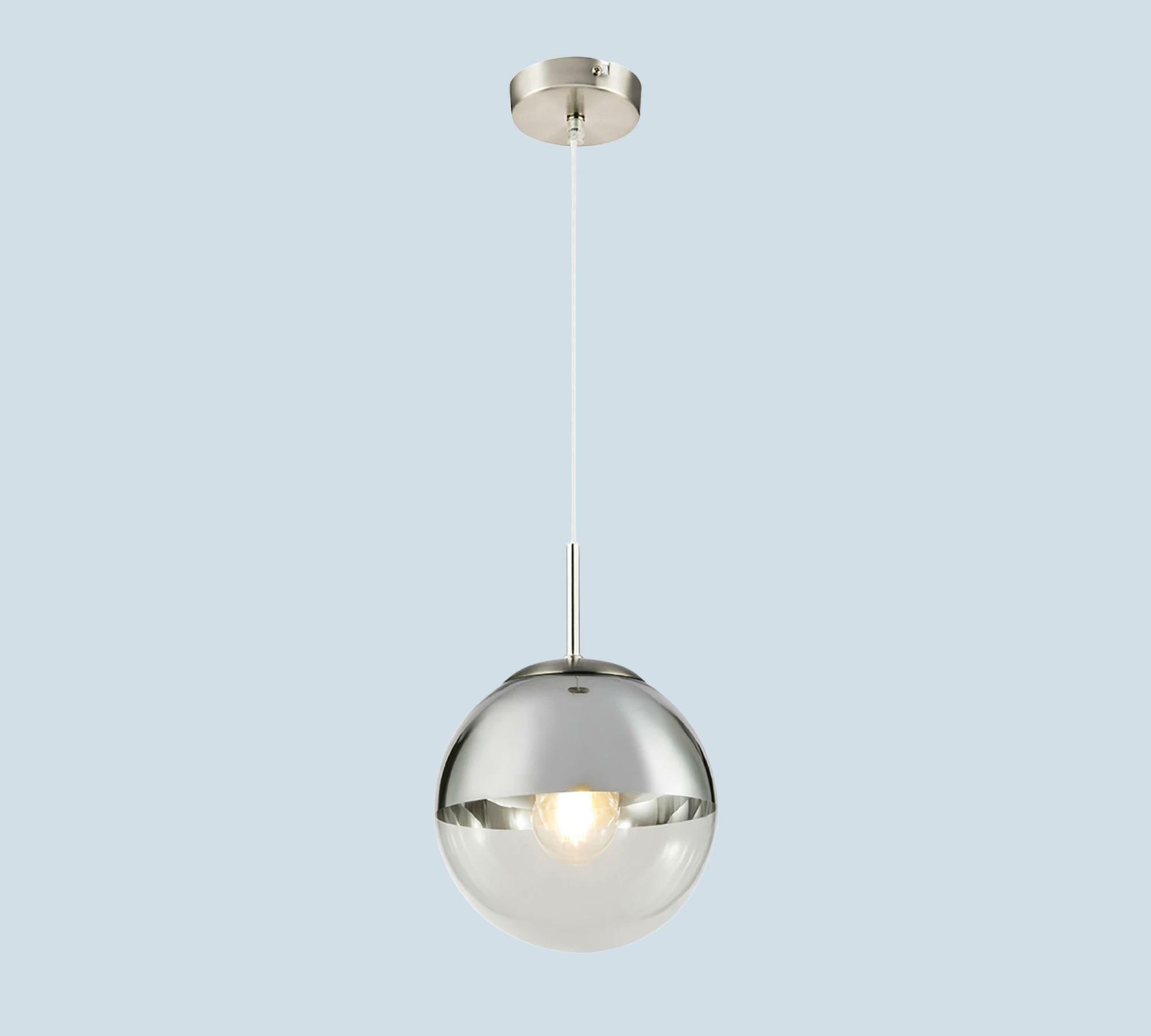 Pendelleuchte Kugel Glas Lackiertes Eisen 1-Flammig 1