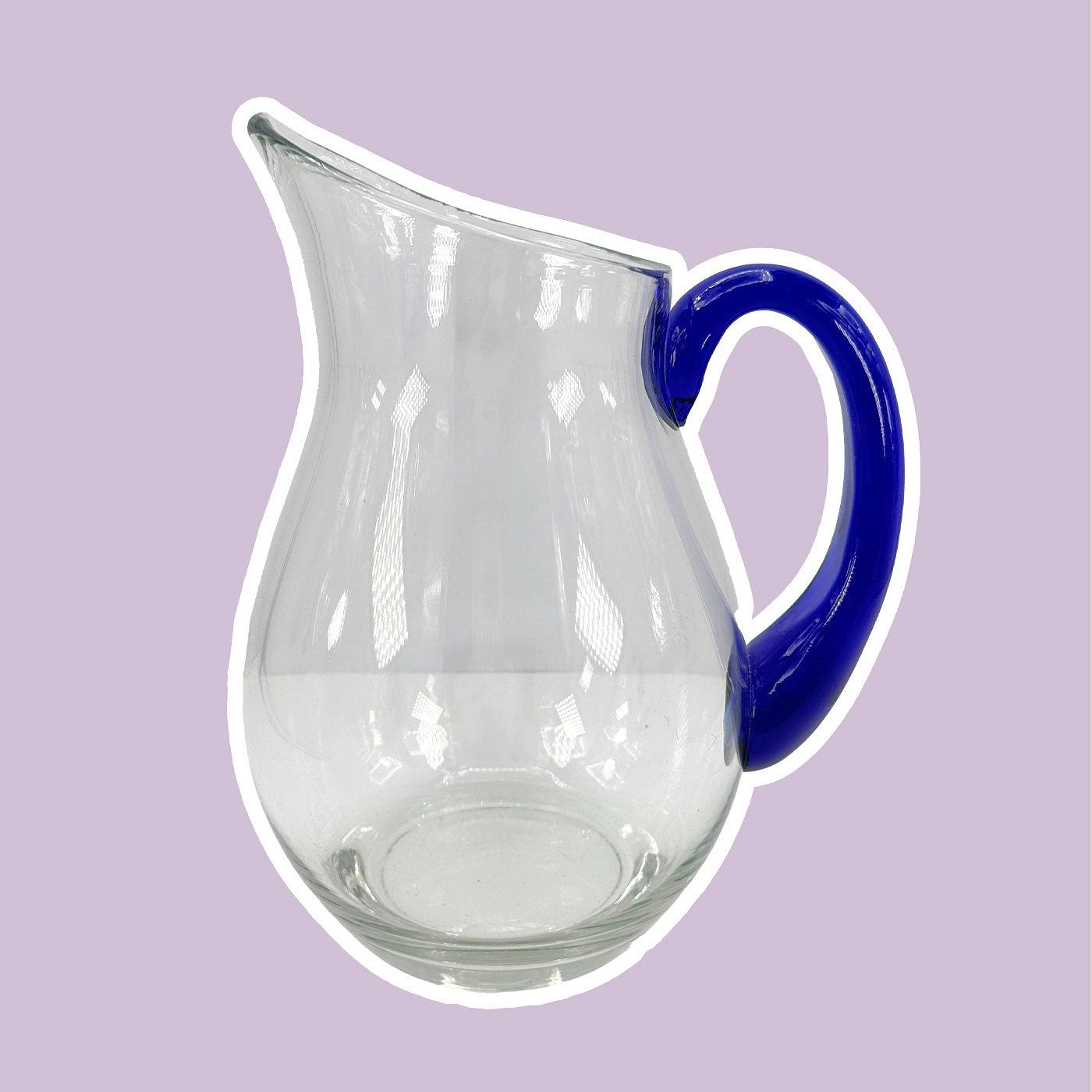 Große Karaffe 1980er Glas Kobalt Blau 1