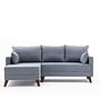 Bella Sofa Récamiere Links mit Hocker Blau 5