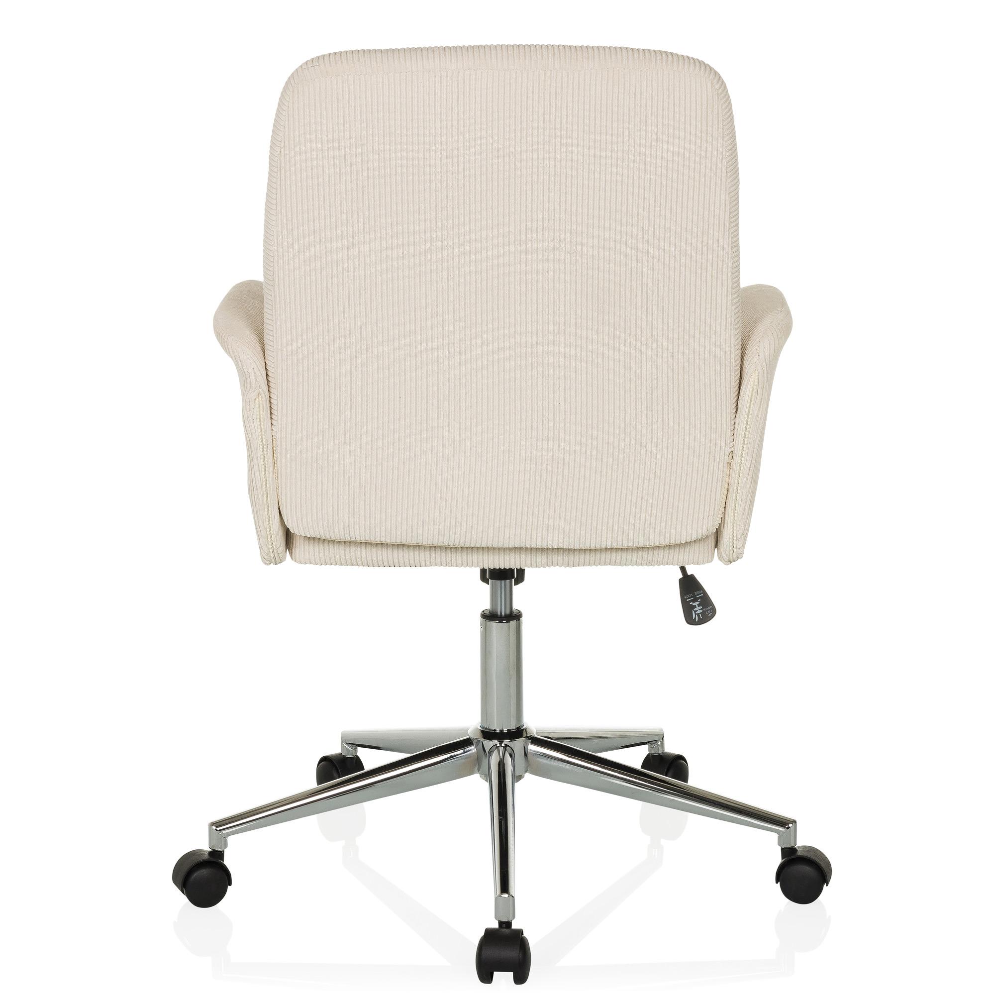 SOLAO CORD Sedia da ufficio Girevole con rotelle effetto velluto a coste Beige 7