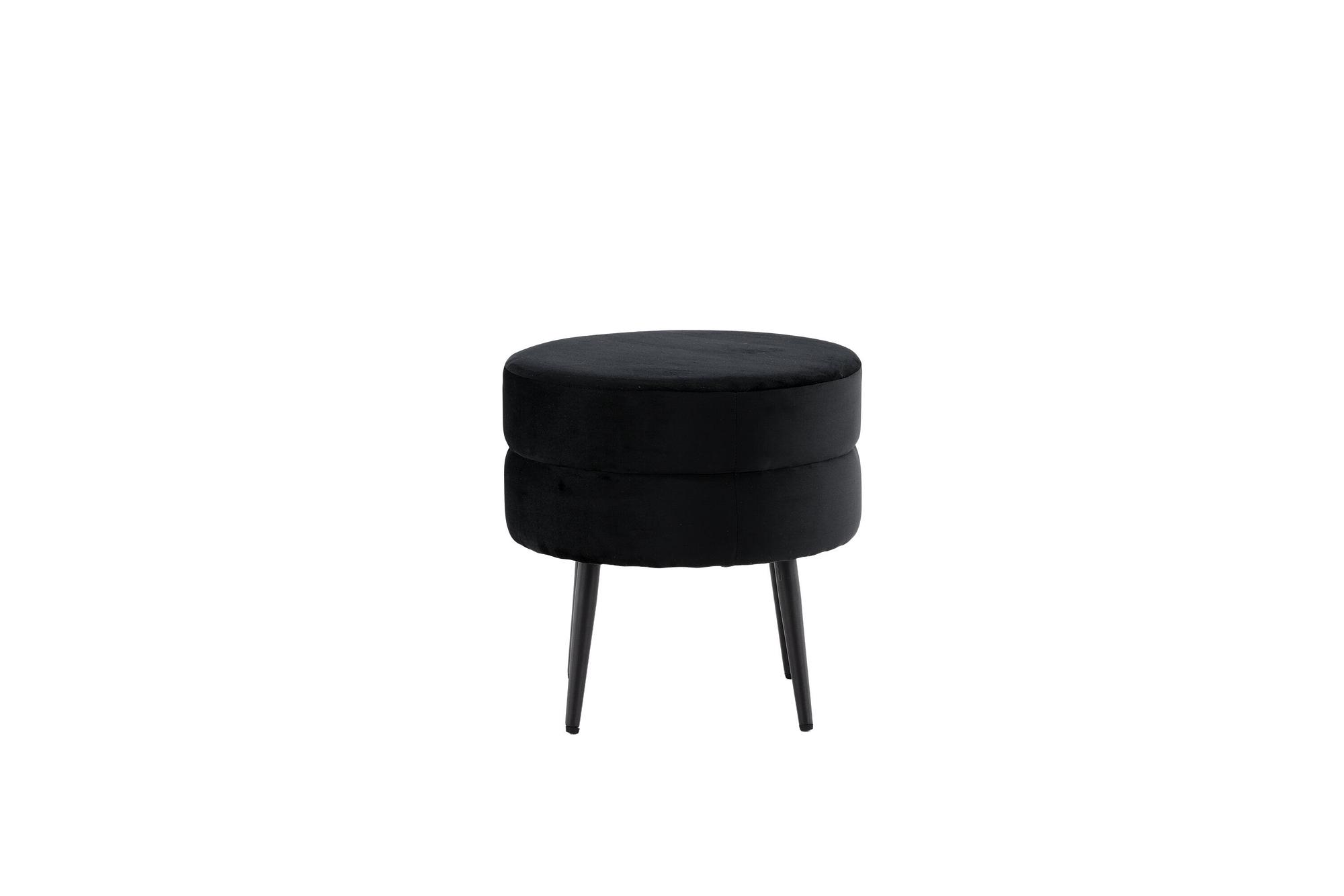 Pot Pouf Samt Schwarz Ø40cm 6