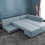 Schlafsofa Rechts Polyester Holz Hellblau 1