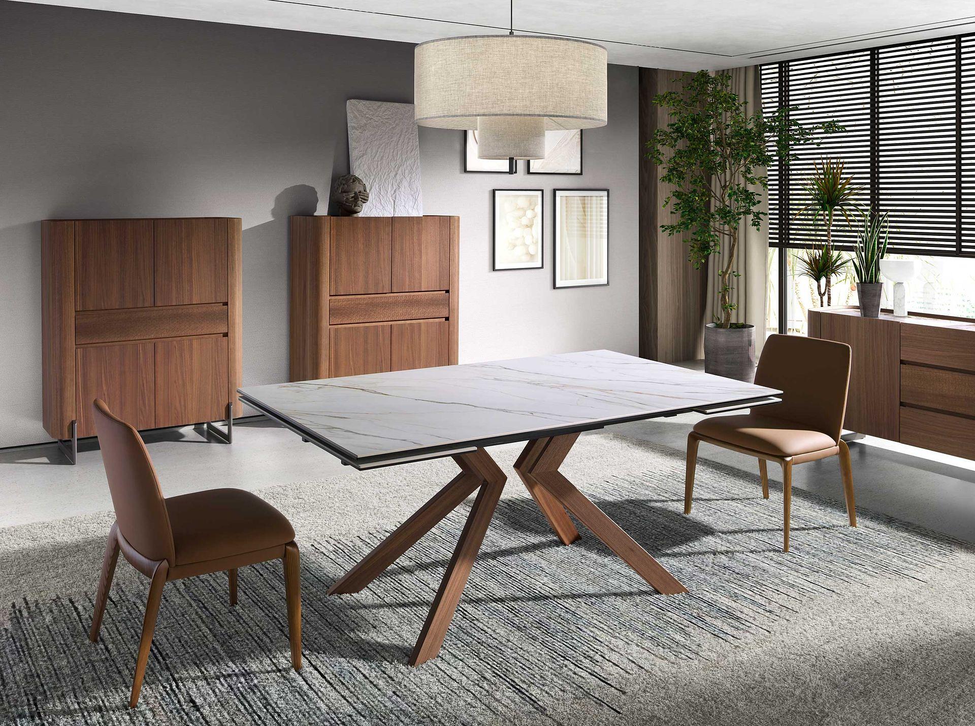 Sedia da pranzo in ecopelle marrone 3