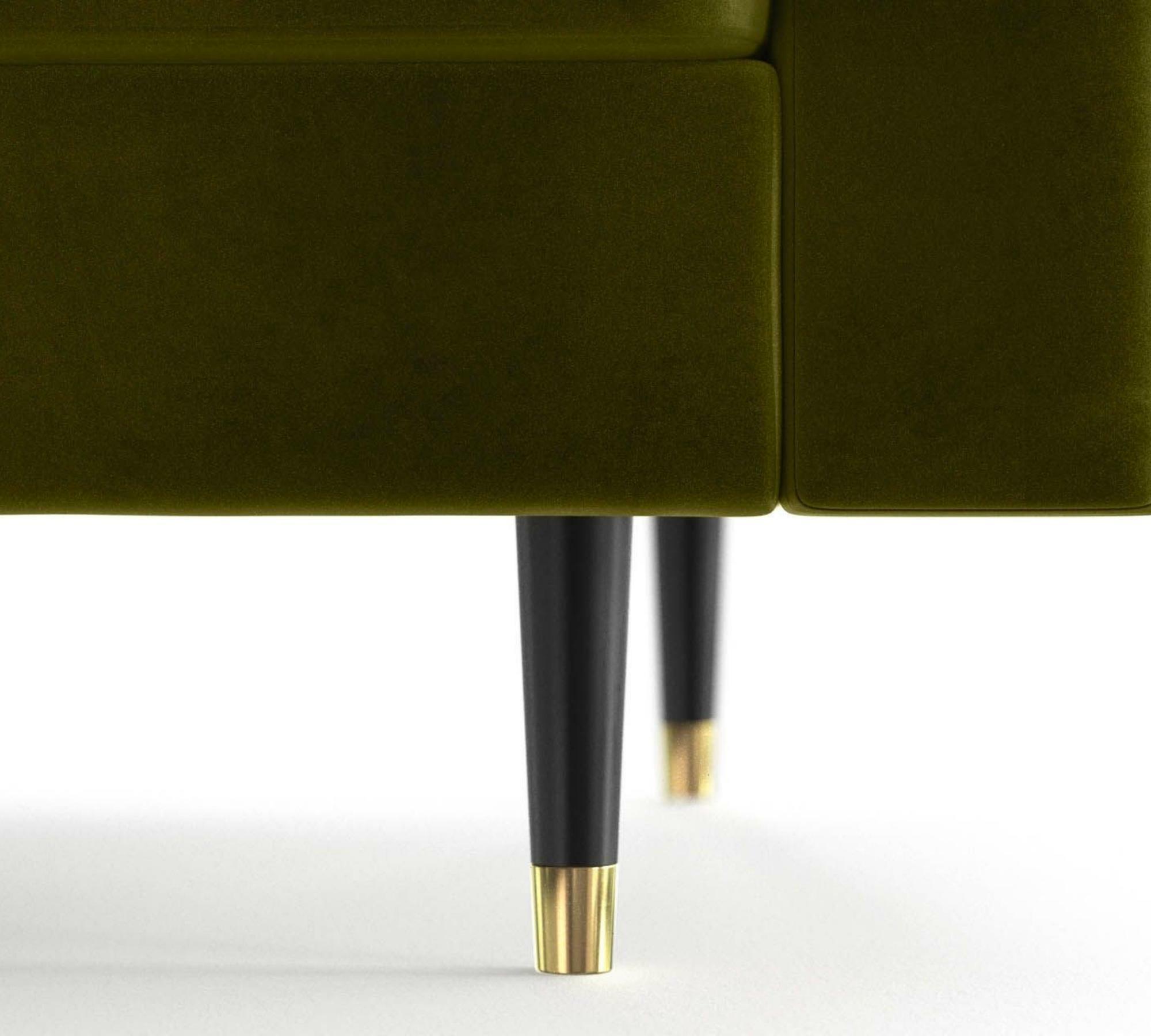 3-Sitzer-Sofa Aldo Samt Grün 5