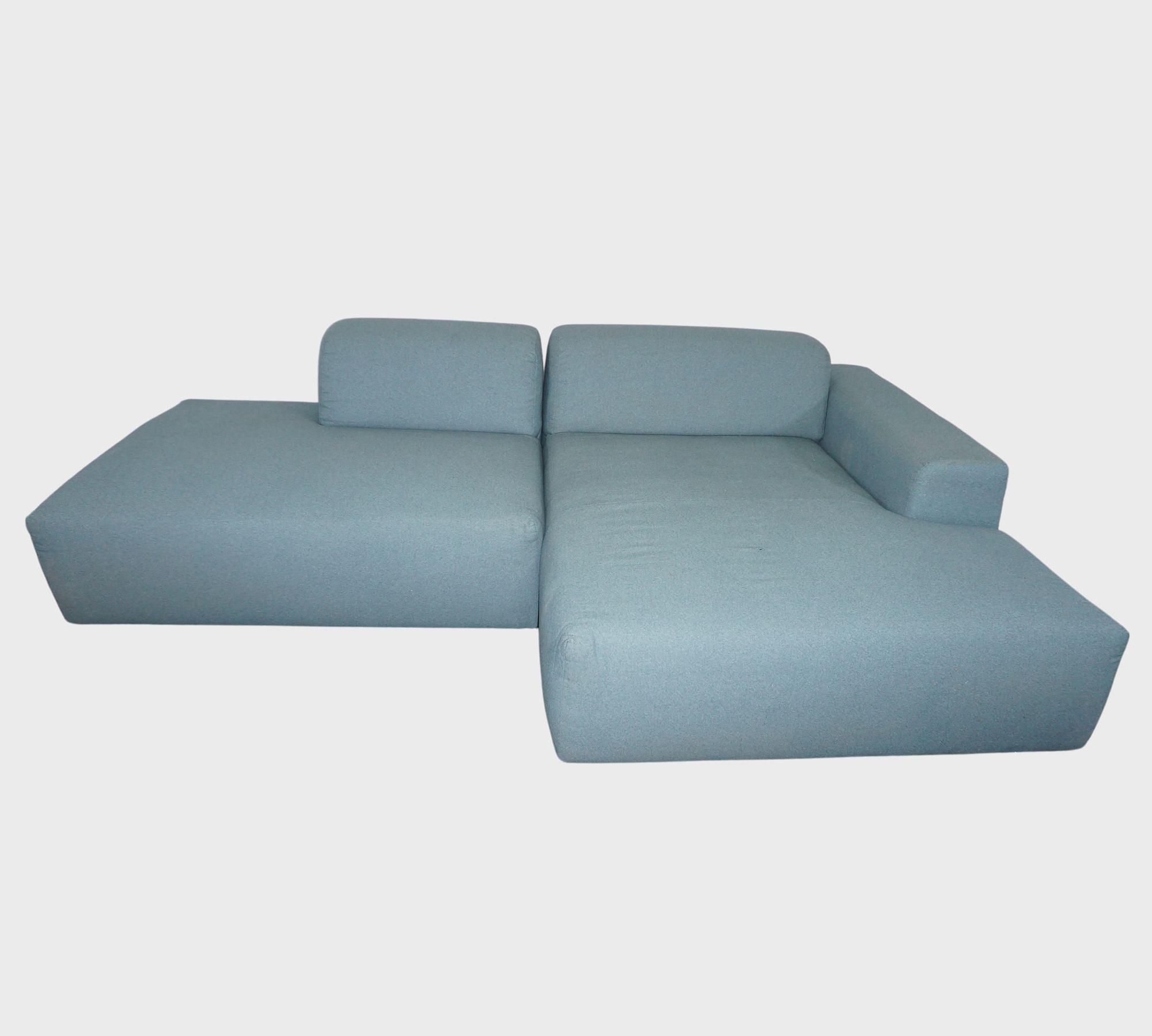 Pyllow Ecksofa Récamiere Rechts Feingewebe Taubenblau 5