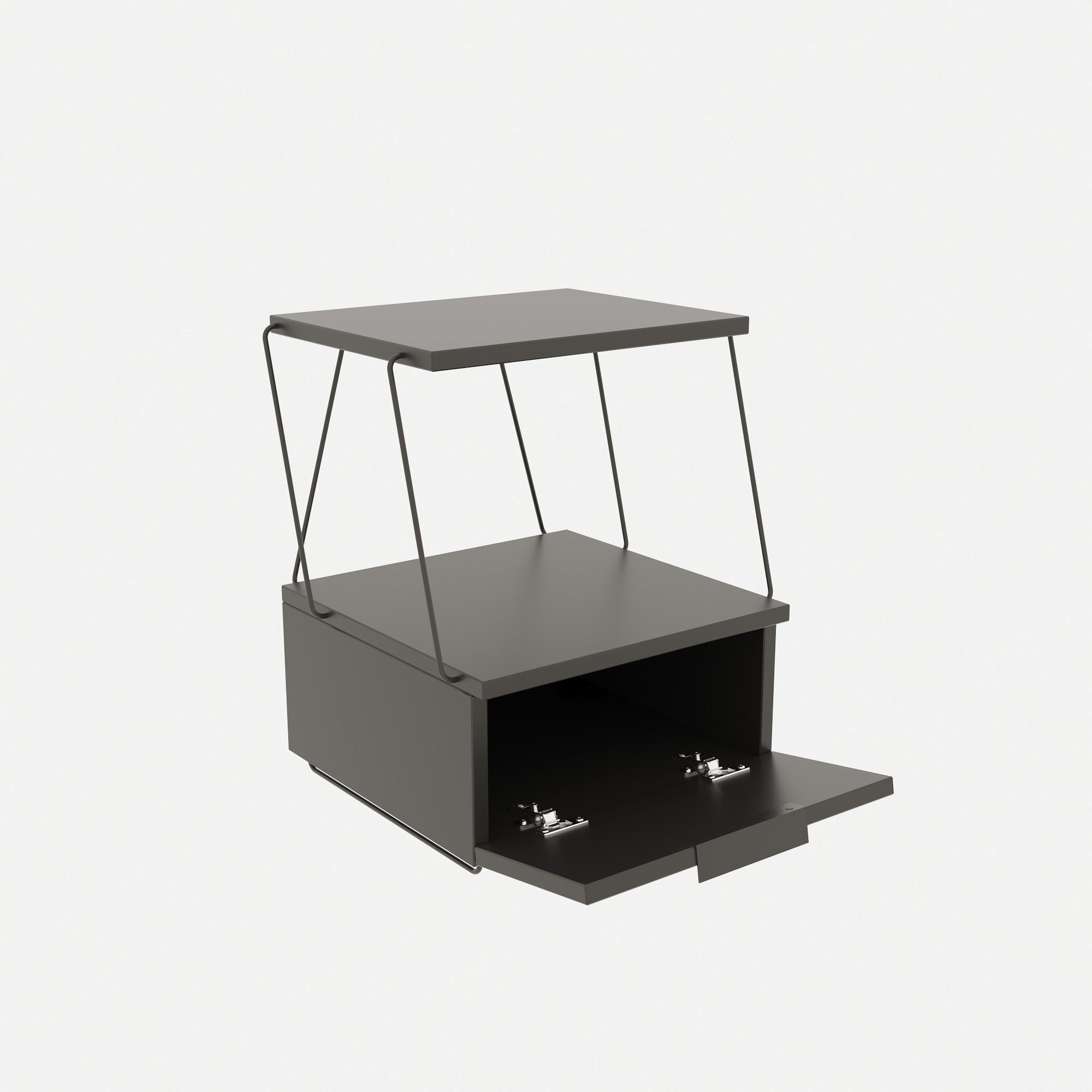Tekoba Bedside Table Wood Veneer Anthracite 3