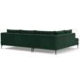 Noa Ecksofa Récamiere Velour Lux Dark Green 2