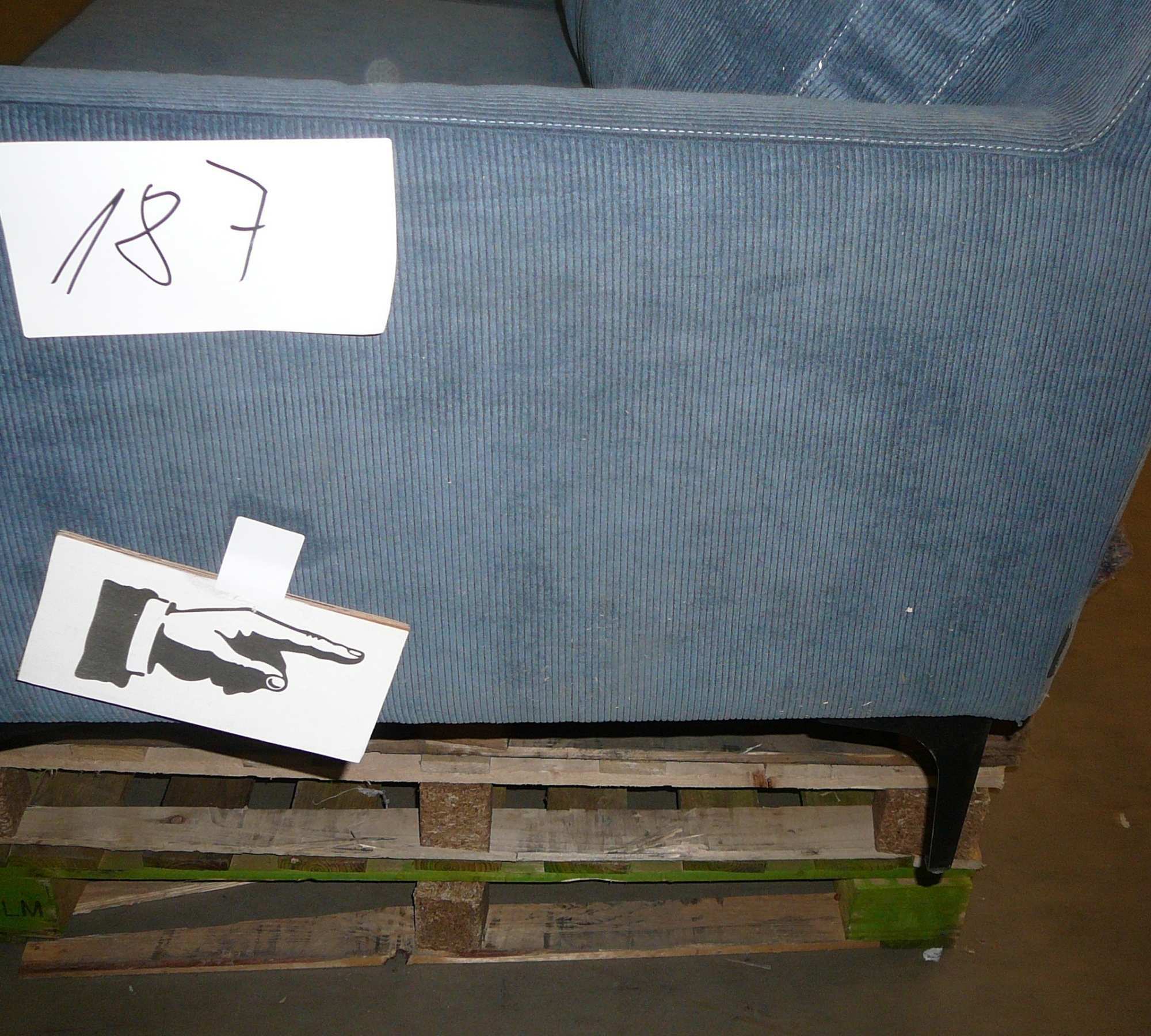 Astha Sofa mit Récamiere Links Sorrent Steel Blue 7