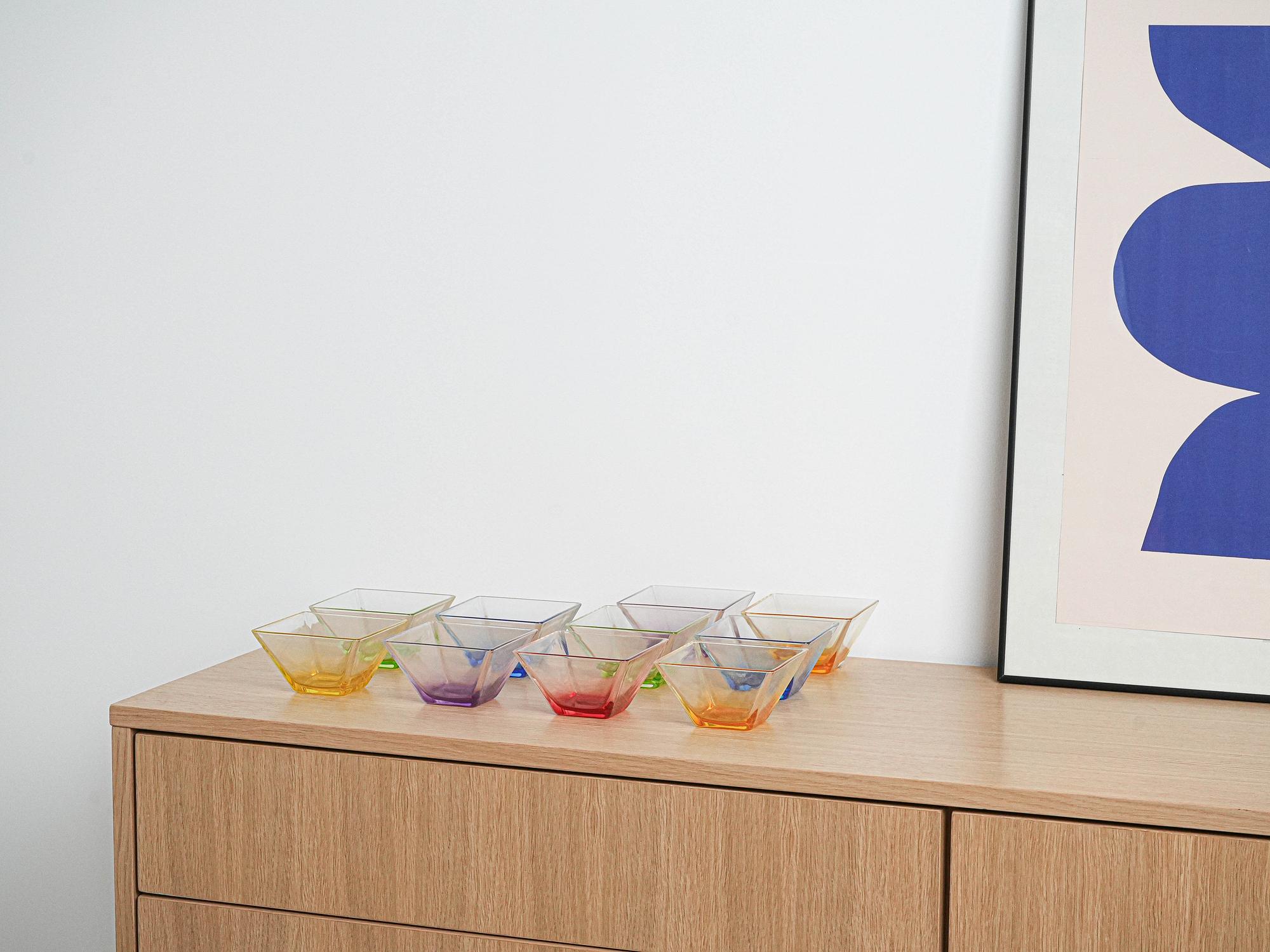 Glass bowl set  Multicolor  1980s 1