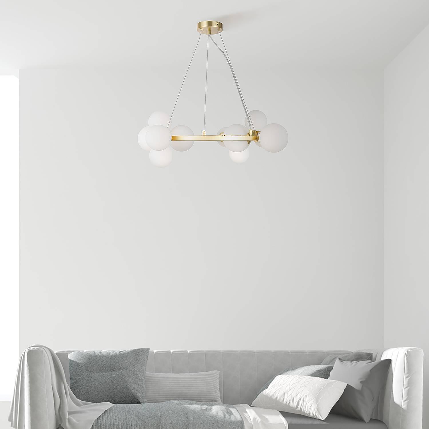 Pendelleuchte Dallas Typ I Milchglas Gold 1