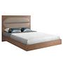 Doppelbett Holz Leder Grau 2