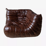 Togo Corner Sofa High Gloss Leather Dark Brown 0