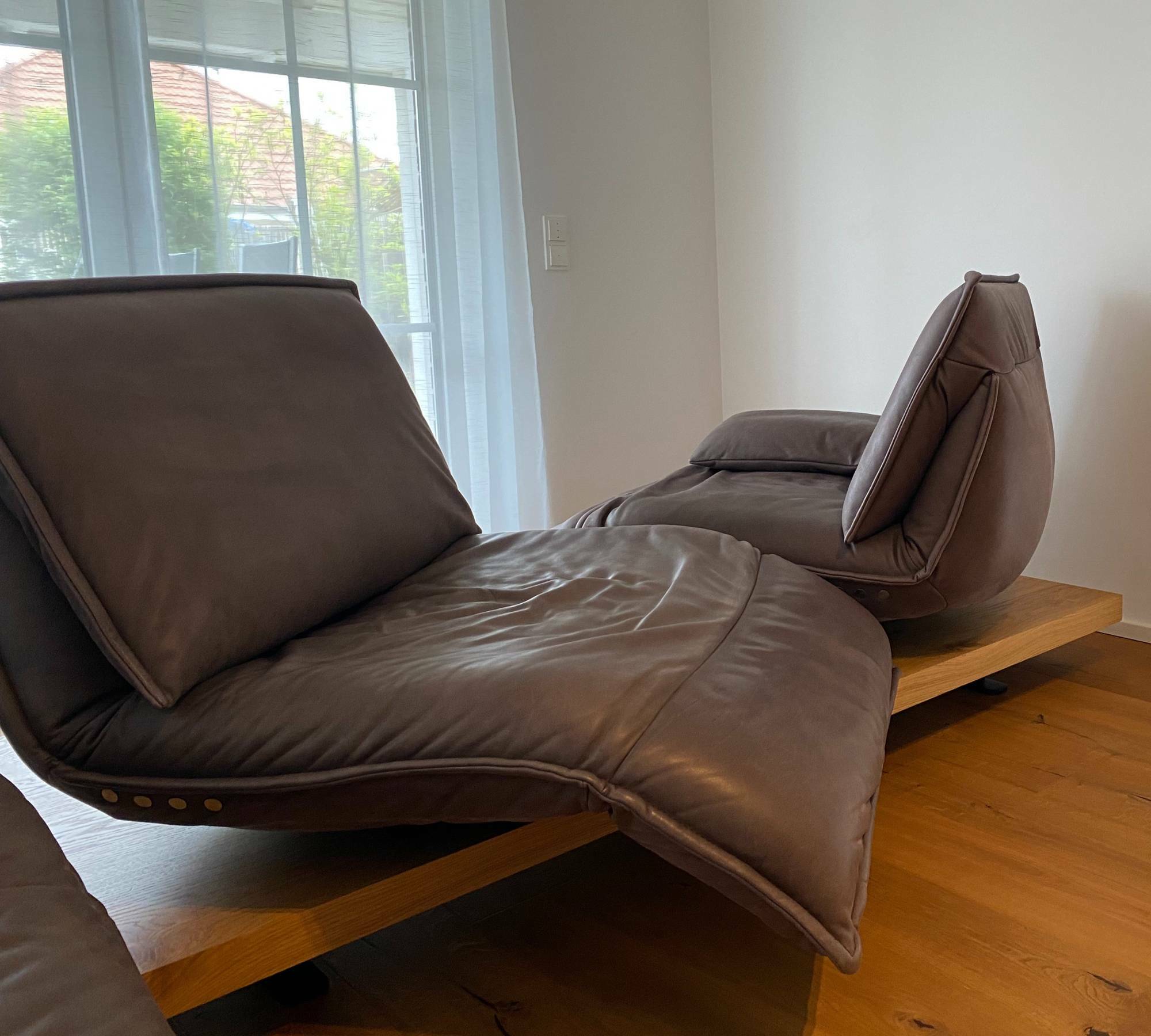 Edit Free Motion Sofa 3-Sitzer Leder Holz Braun 3
