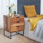 Nightstand Keneba Sheesham Black Solid 2