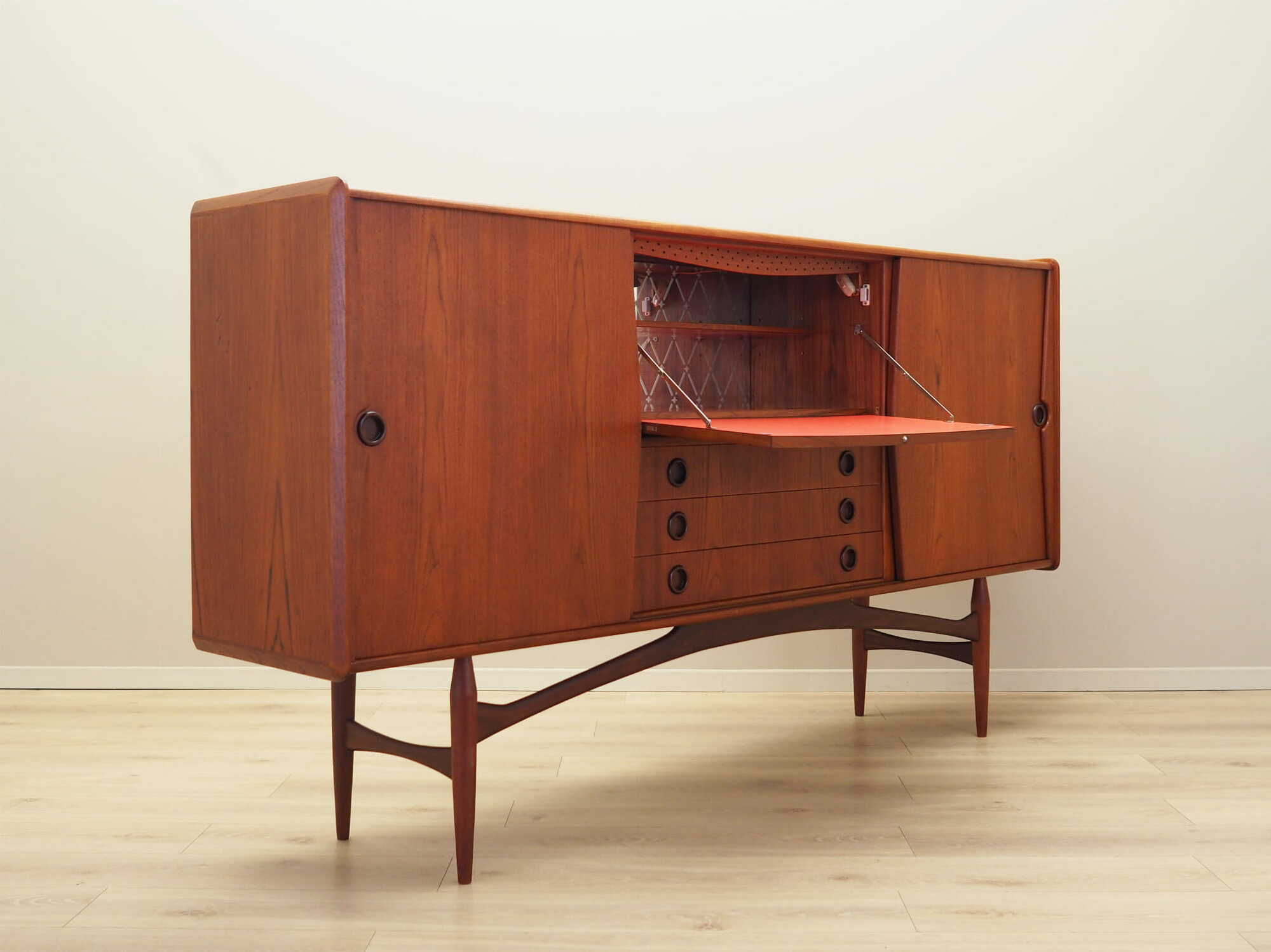 Vintage Sideboard Teakholz Braun 1970er Jahre 6