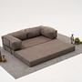 Comfort Schlafsofa 2-Sitzer mit Hocker Grau 2