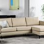 Sofa 3-Seater Chaiselongue Left Right Dillon Cream 9