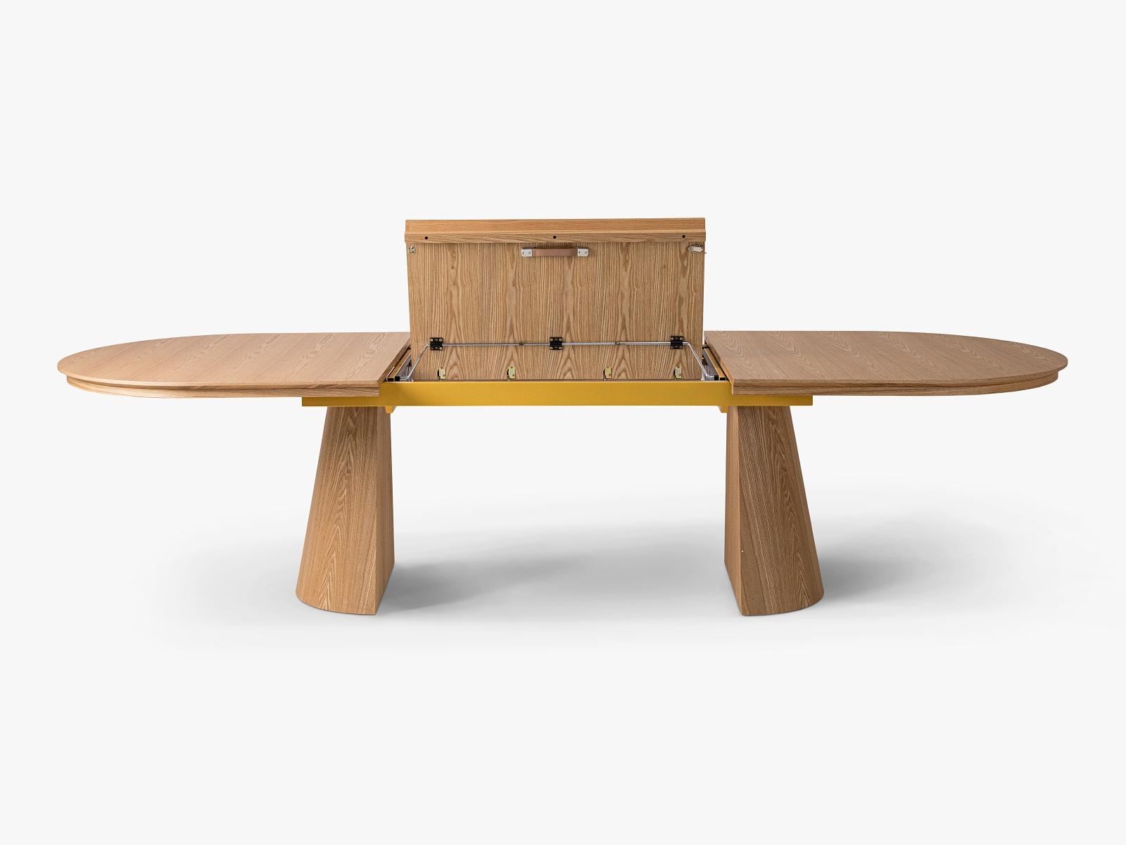 Mana Extendable Dining Table 8-Seater Wood-based Material Natural Oak 210/300x105x76 cm 3