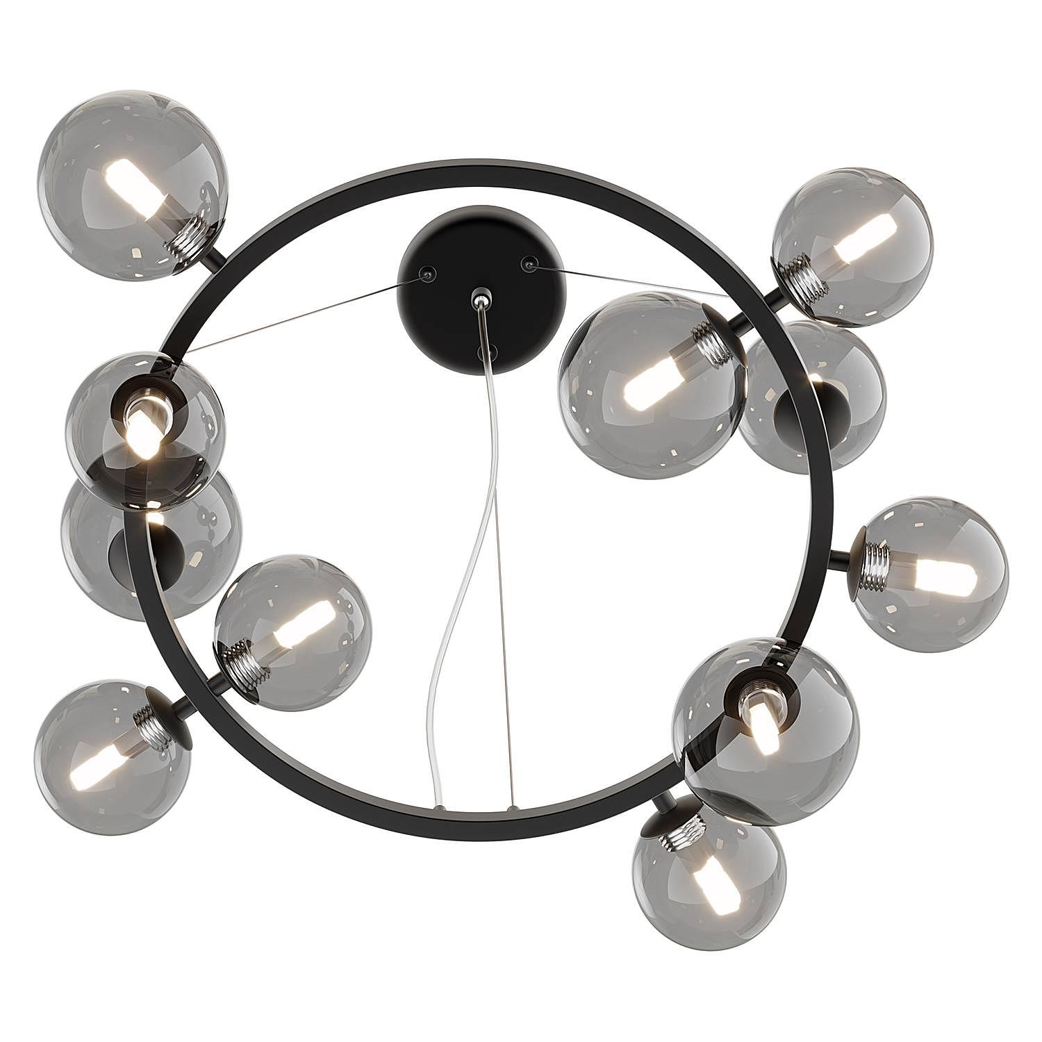 Pendant light Dallas Type H 11-light smoked glass mixed metal 4
