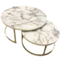 2x Couchtisch Marmoroptik Gold 0